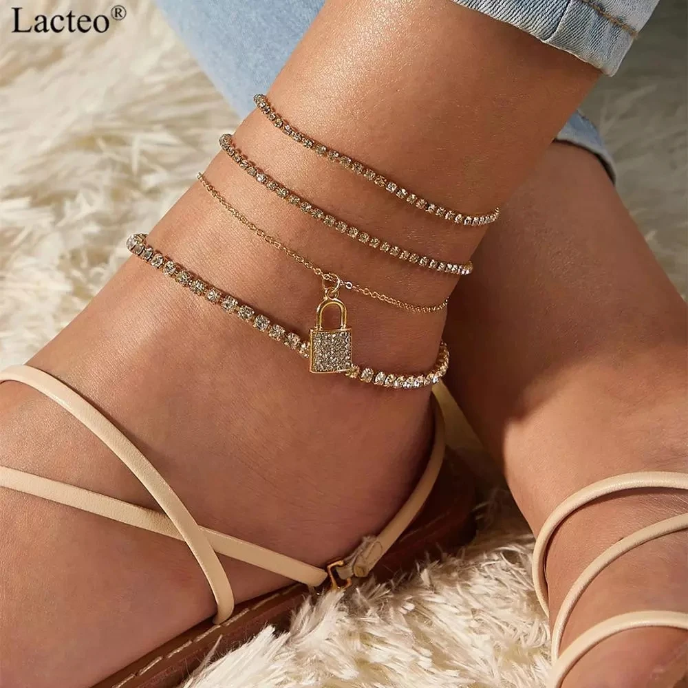 Lacteo Boho блестящие стразы анклет (браслет на ногу браслет Lxuruy с украшениями в виде