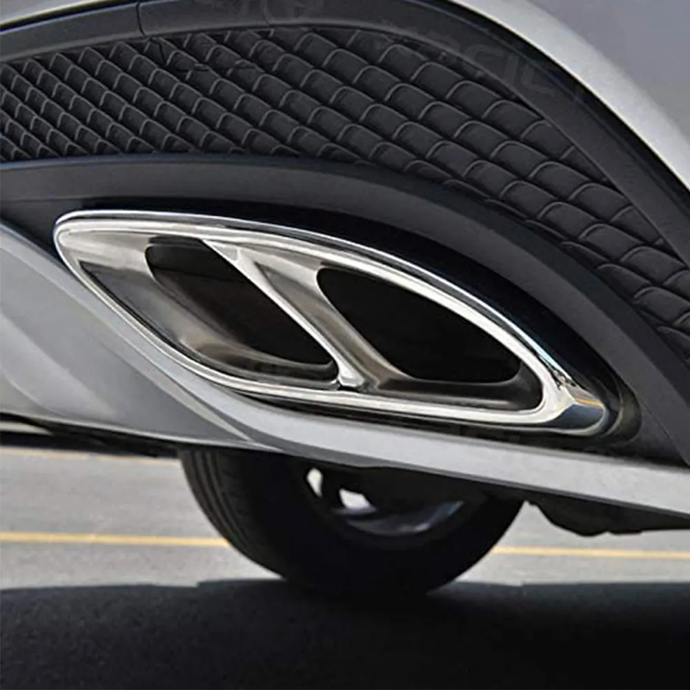 

For Mercedes-Benz GLC C E-Class C207 Coupe 2014-2017 stainless steel silver exhaust muffler tail pipe tip decorative cover frame