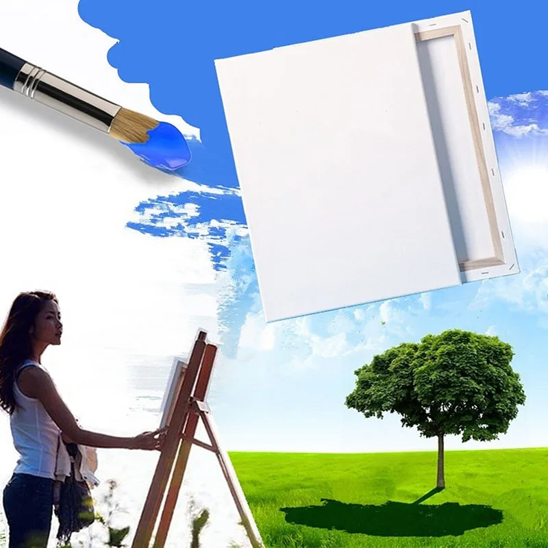 

White Blank Square Artist Canvas Wooden Board Frame For Primed Oil Acrylic Paint W3JA