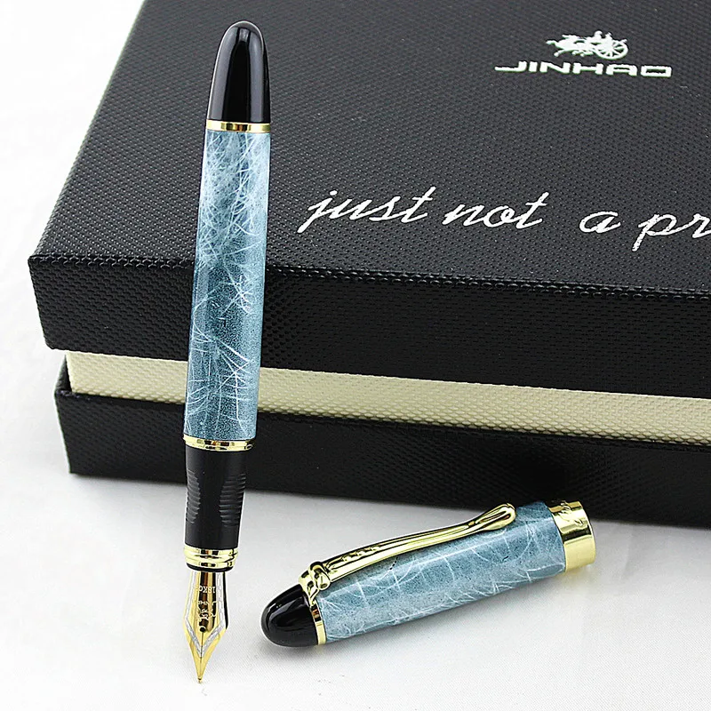 Jinhao X450 Роскошная красная с черной линией перьевая ручка высокого качества металлические чернильные ручки для офисных принадлежностей школьные принадлежности