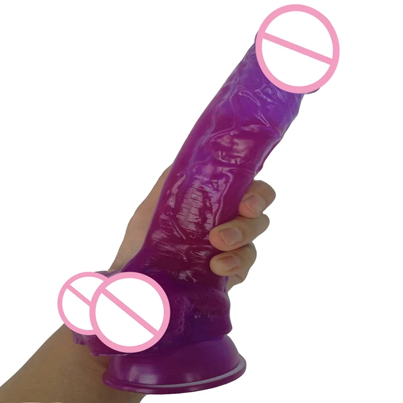 9.44 Inch Purple Giant Dildo Realistic Balls Extreme Big Flexible Penis Super Huge PVC Dick with Strong Suction Cup for Women | Красота и