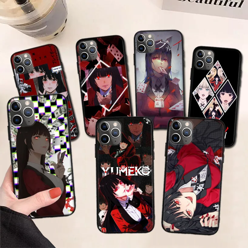 

Jabami Yumeko Kakegurui Anime Black Phone Case For Apple iPhone 11 13 Pro Max 12 Mini X XS XR 7 Plus 6 6S 8 + SE 5S Pattern