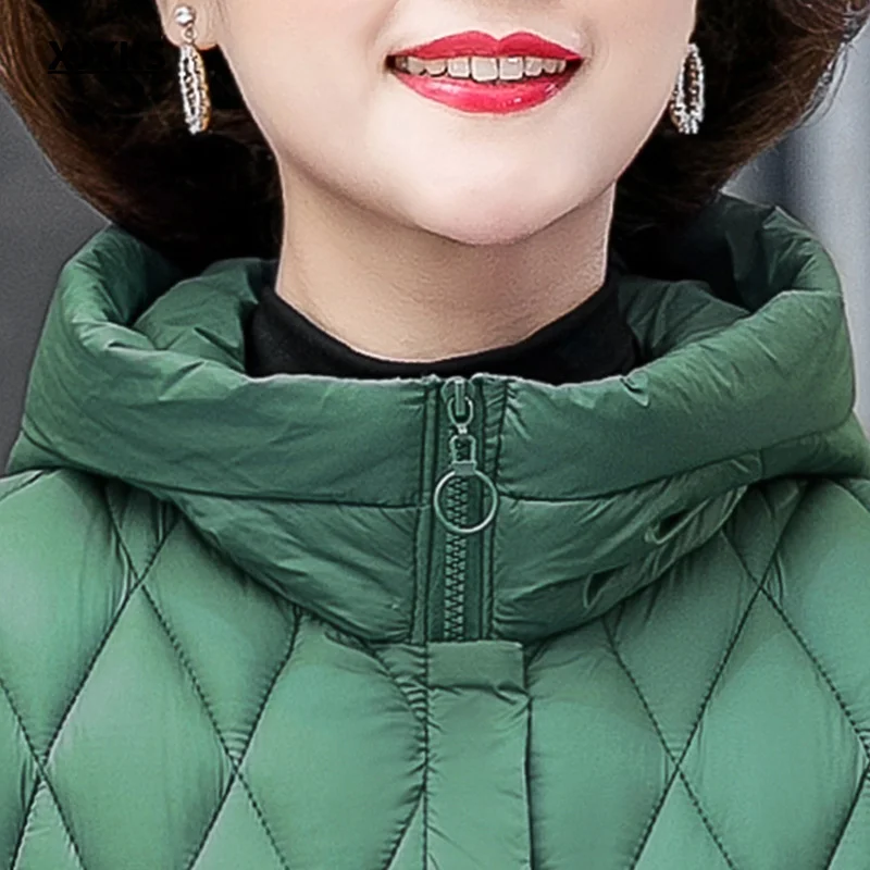 Женское пальто с капюшоном XJXKS теплое и удобное из хлопка Осень-зима 2021 | Женская