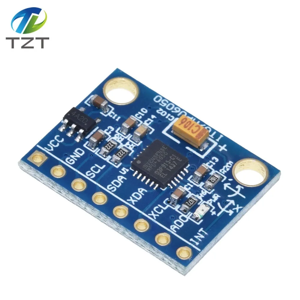 TZT IIC GY-521 MPU-6050 MPU6050 3 оси аналоговые датчики гироскопа+ 3 оси акселерометр модуль для Arduino с контактами 3-5 в DC