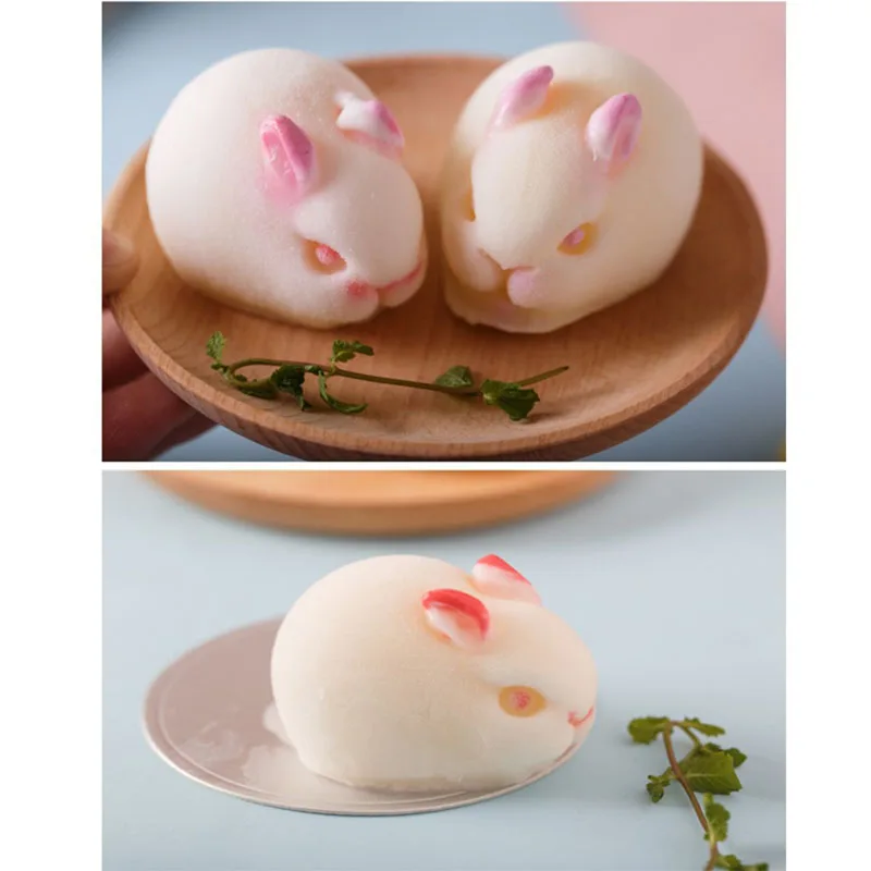 

Ice Cream Mold Ice Cube Tray 3D Rabbit Diy Mold Dessert Ice Cream Mold Popsicle Stick Mousse Cake Chocolate Baking Utensil Tools