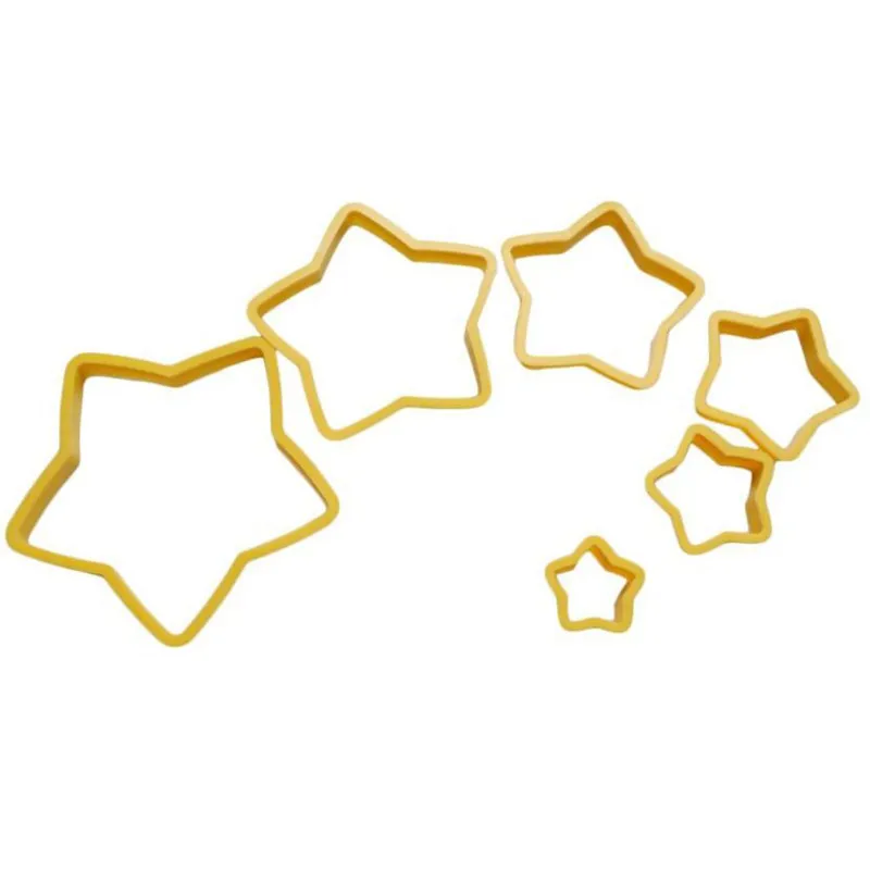 6Pcs/set Christmas Tree Cookie Cutter Stars Shape Fondant Cake Biscuit Mold Plunger 3D Decorating Tools baking tool | Дом и сад