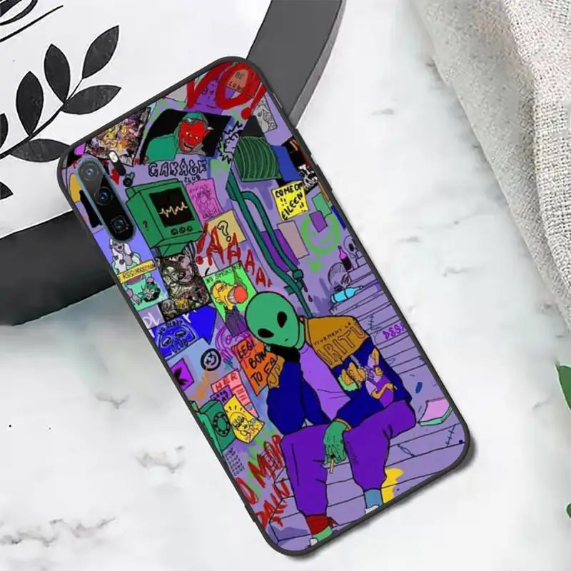 

Aesthetics Cartoon alien space Phone Case For Huawei P20 P30 P40 lite Pro P Smart 2019 Mate 10 20 Lite Pro Nova 5t