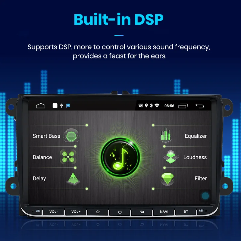 Junsun V1pro 2 г+ 32 г DSP Android9.0 Автомобильный мультимедийный плеер радио gps для Volkswagen VW Passat B6 Touran GOLF5 POLO jetta 2 din DVD