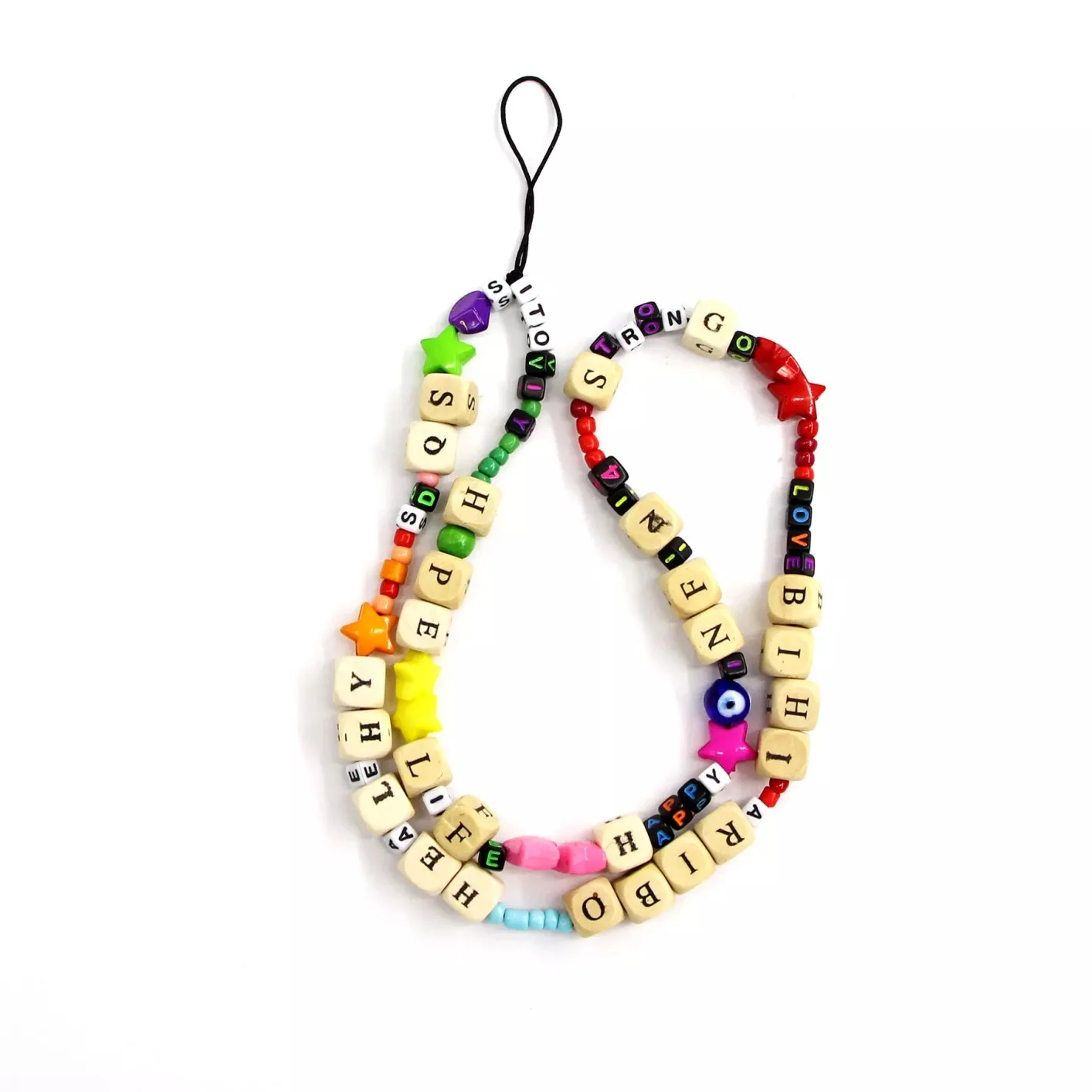 2021 Chic Fashion Mobile Phone Chain Handmade Simple Letter Beaded Summer Mobile Phone Chain Key Chain