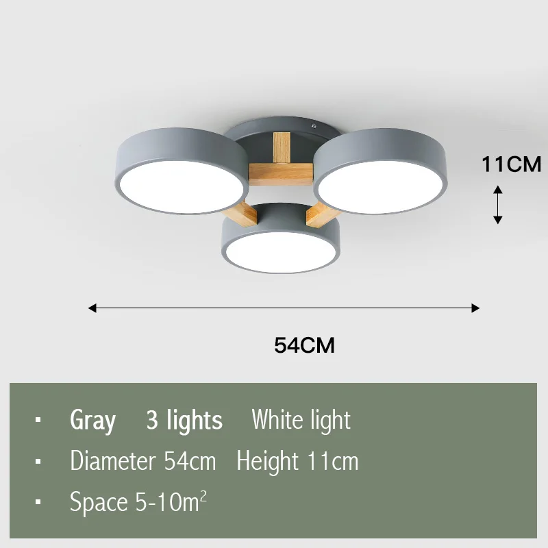 Gray-3Lights Fss современный скандинавский деревянный потолочный светильник s Macaron светильник ing для гостиной светодиодный светильник спальня зал лампы Домашний Светильник ing светильник - Цвет корпуса: Gray-3Lights