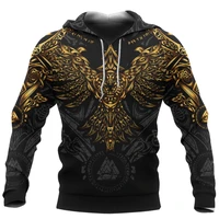 unisex hoodie beautiful viking huginn gold tattoo 3d printed deluxe sweatshirt pullover casual tracksuit sudadera hombre