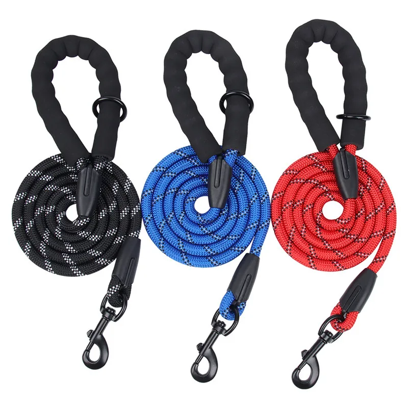 

Pet Poop Bag Pet Products Reflective Round Rope Large Dog Collar Leash Training Running Rope Comfortable Medium Large Dogs
