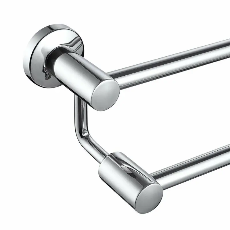 

23" Stainless Steel Towel Bar Rail Wall Mount Holder Bathroom Hotel Double Rack