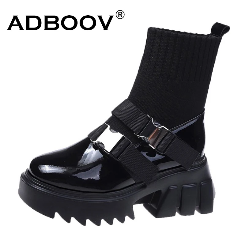 

Женские ботильоны из искусственной кожи ADBOOV, увеличивающие рост, на платформе