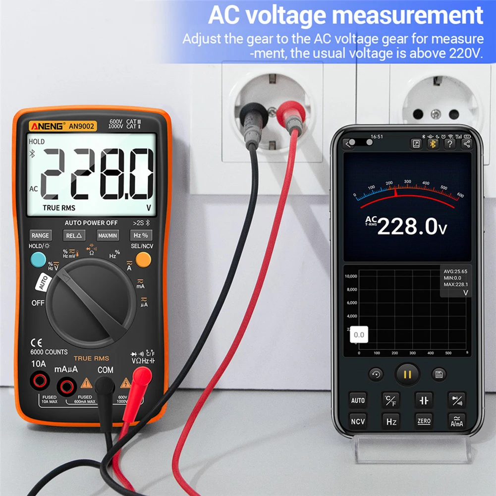 

Mobile APP Capacitor Tester Meter Bluetooth-compatible Digital Multimeter DC/AC Voltmeter for Household Electricity Accessories
