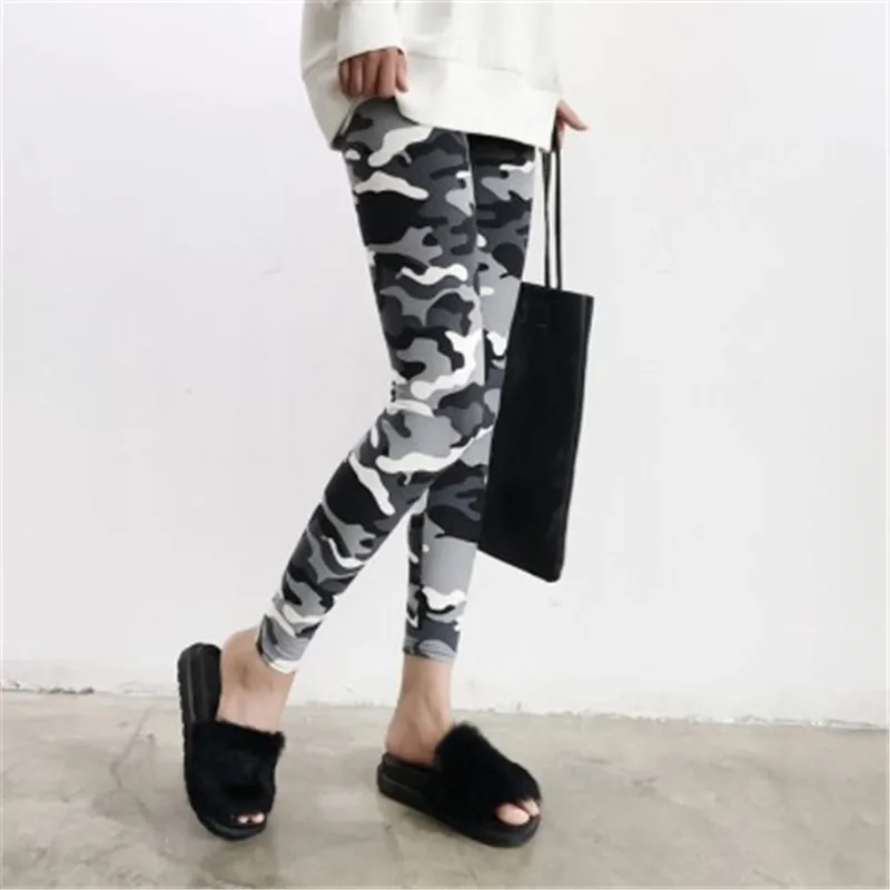 

Comfortable Leggings Women Vintage Stretch Leggings Camouflage Printed Milk Silk Nine-point Leggings Fashion Ladies Feet Pants