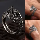 Новинка модное регулируемое классическое кольцо с драконом для мужчин властная индивидуальная бижутерия открытые кольца в стиле панк кольцо с драконом подарки