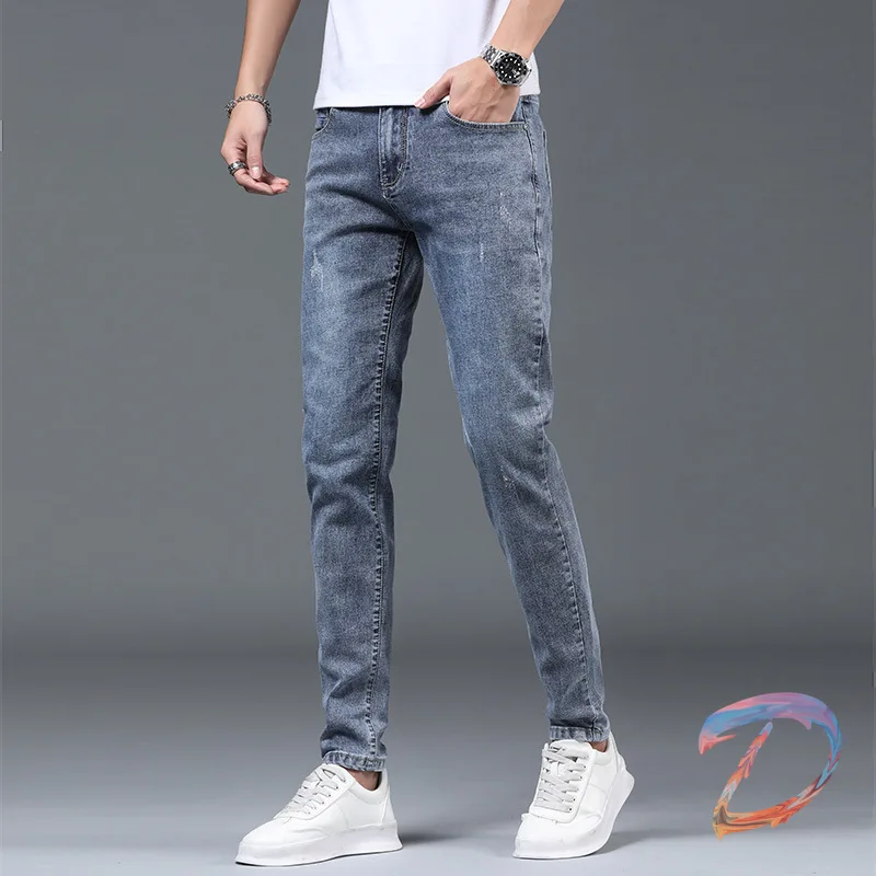 

Man's Jeans Adererror Denim Summer Thin Men's Jeans Stretched Recreational Small Leg Pants Nine Divided Pants Light men clothing