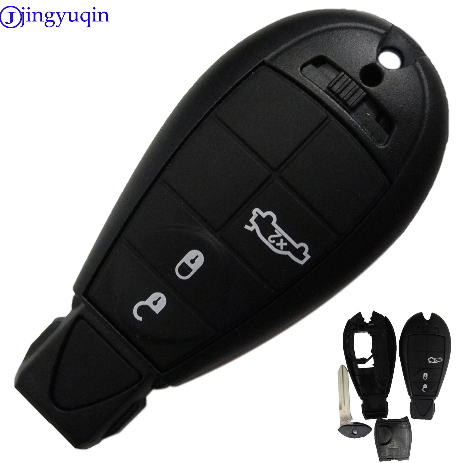 

Jingyuqin умный пульт дистанционного управления автомобильный Корпус ключа для Chrysler Dodge для Ключи от джипа fob чехол с 4 кнопками без чипа неразре...