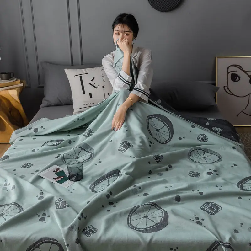 للبيع ثلاث طبقات القطن الشاش منشفة لحاف واحد ومزدوجة الكبار طالب غطاء مهجع البطانيات