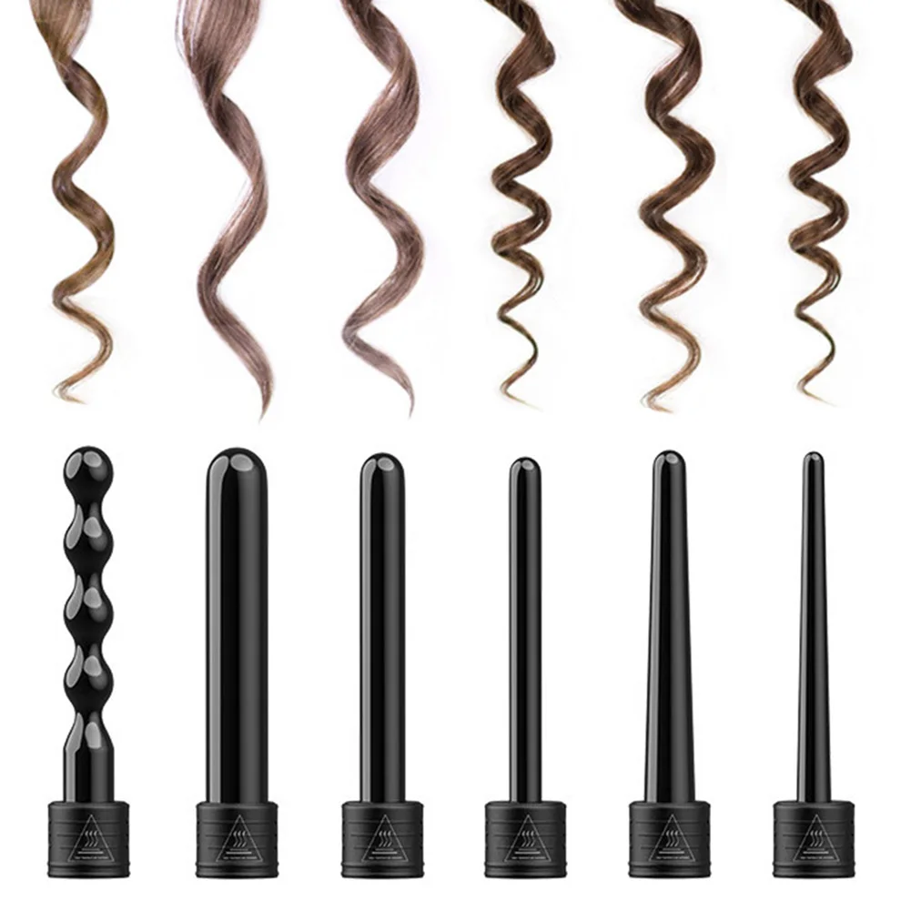 

6 in 1 Detachable Curling Iron Wand Electric Splint Hair Waver Curler Beauty Salon Hair Waver Curling Iron Wand Styling Tools