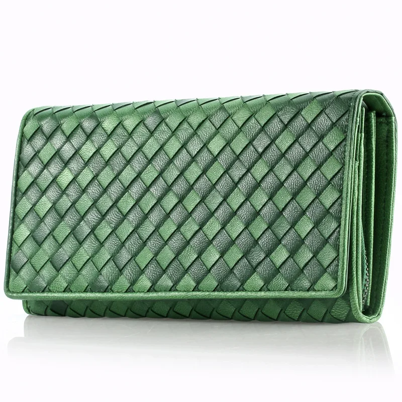 Кожаные женские кошельки из овчины ручная трикотажная сумка полиэстера | Багаж и