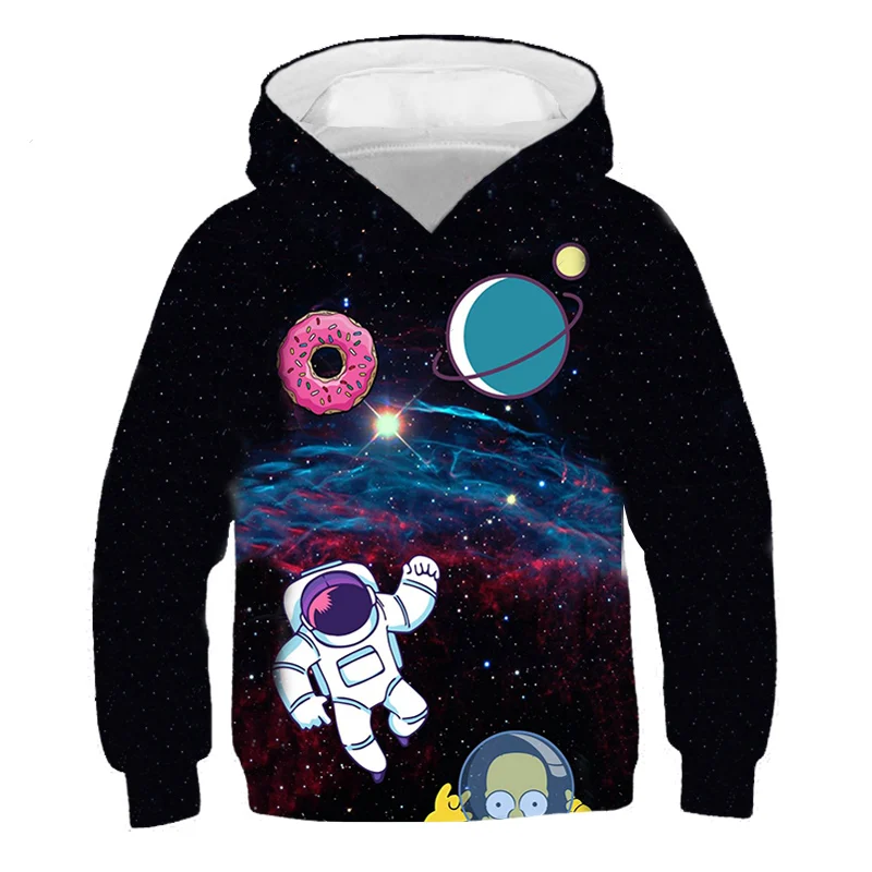 

Children's Hoodie Spring and Autumn 3D Printed Fun Hoodie Astronaut Hotstyle Pullover Sleeve Streetwear Sweatshirt 4-14Y