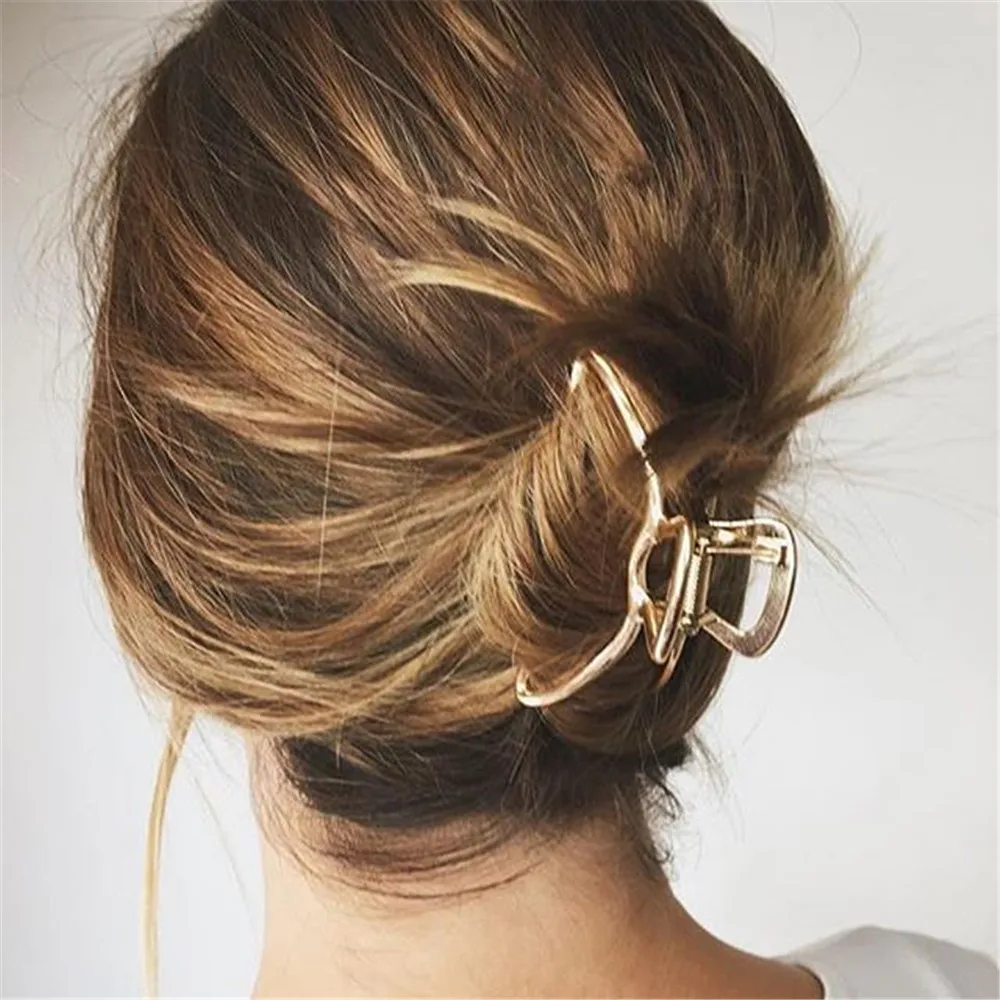 1Pc Metal Hair Claws Clip Women Girl Simple Fashion Geometric Crab Barrette Hairpin Ponytail Hairgrips Accessories Headwear |