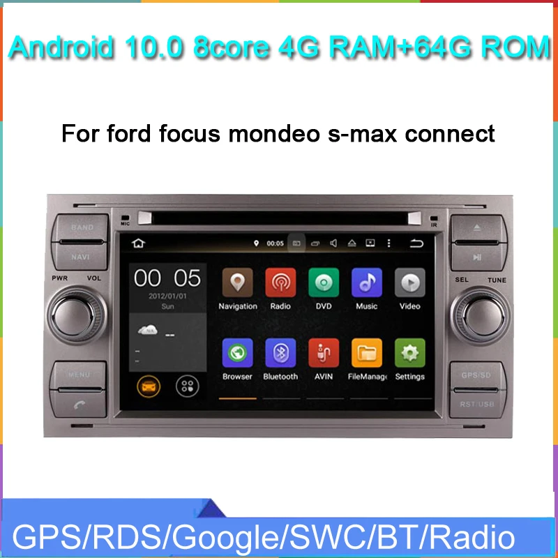 Автомагнитола на Android 10 мультимедийный плеер с gps Wi Fi для ford focus mondeo s