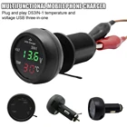 12 В24 В Универсальный цифровой измерительный монитор светодиодный USB Автомобильное зарядное устройство Вольтметр термометр Автомобильный аккумулятор монитор ЖК цифровой двойной дисплей