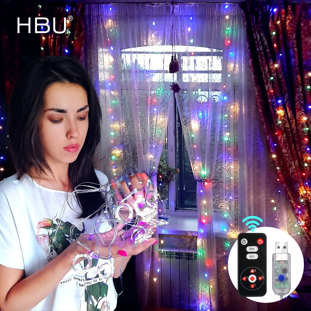 СВЕТОДИОДНАЯ Гирлянда для комнатных занавесок с дистанционным управлением