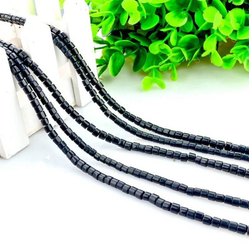 

Natural Obsidian Cylindrical Beads 4x4mm Topaz Abacus Beads Jewelry Making DIY Necklace Bracelet Earrings Jewelry Accessories