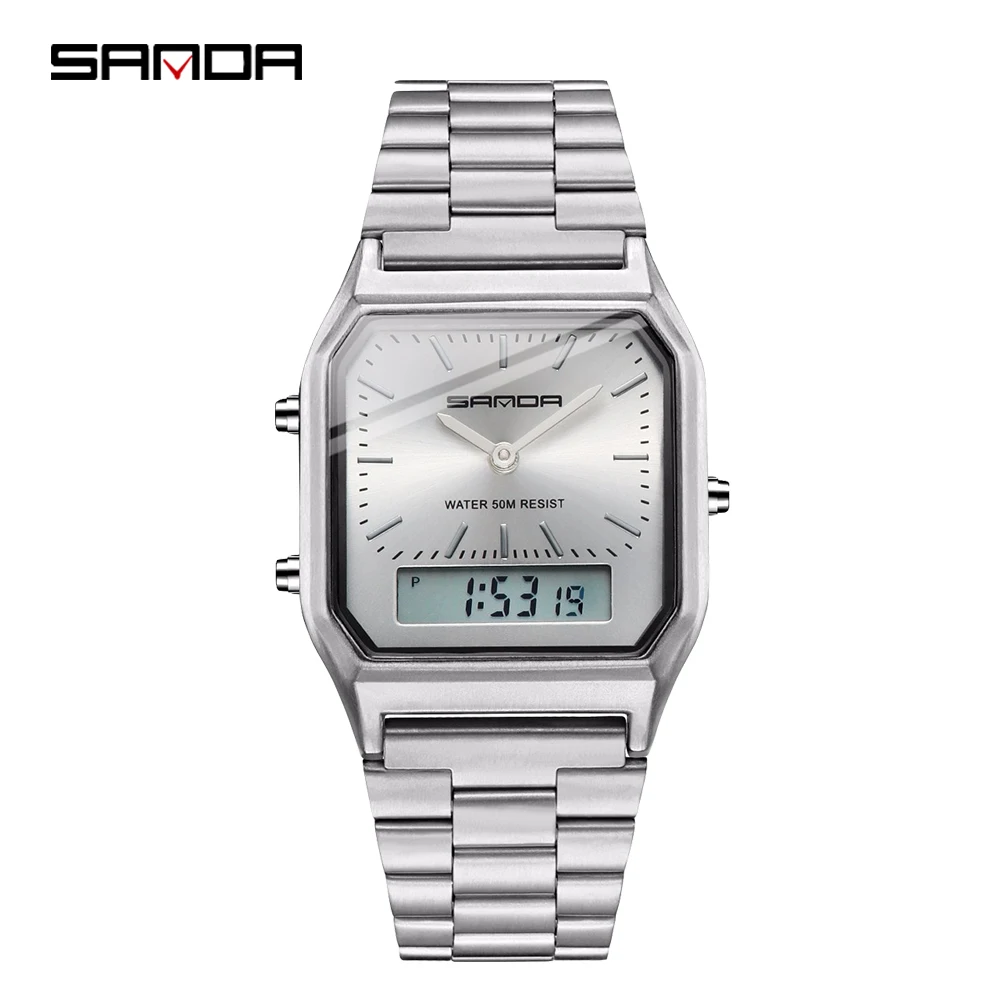 SANDA Military Sports Watches Waterproof Mens Watches Top Brand Luxury Clock Electronic LED Digital Watch Men Relogio Masculino