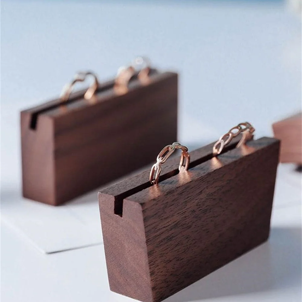 Wood Ring Display Stand Jewelry Storage Tray Ear Stud Nails Earrings Holder Photo Clip Earring | Дом и сад