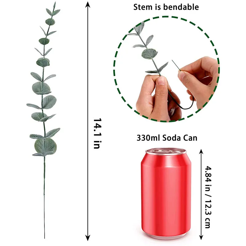 10 шт. стебли эвкалипта Декор искусственные листья ветки Свадебный центральный