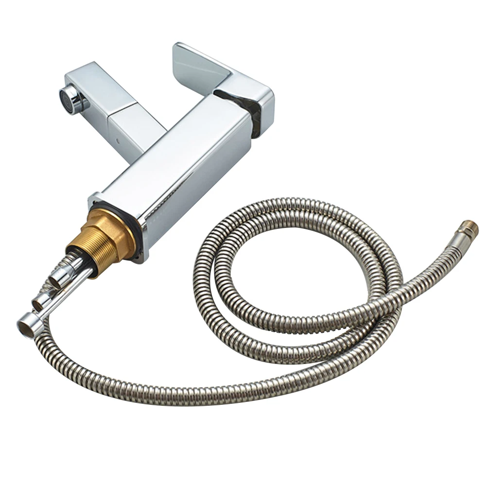 Многофункциональные смесители для раковины выдвижной серебряный цвет смеситель