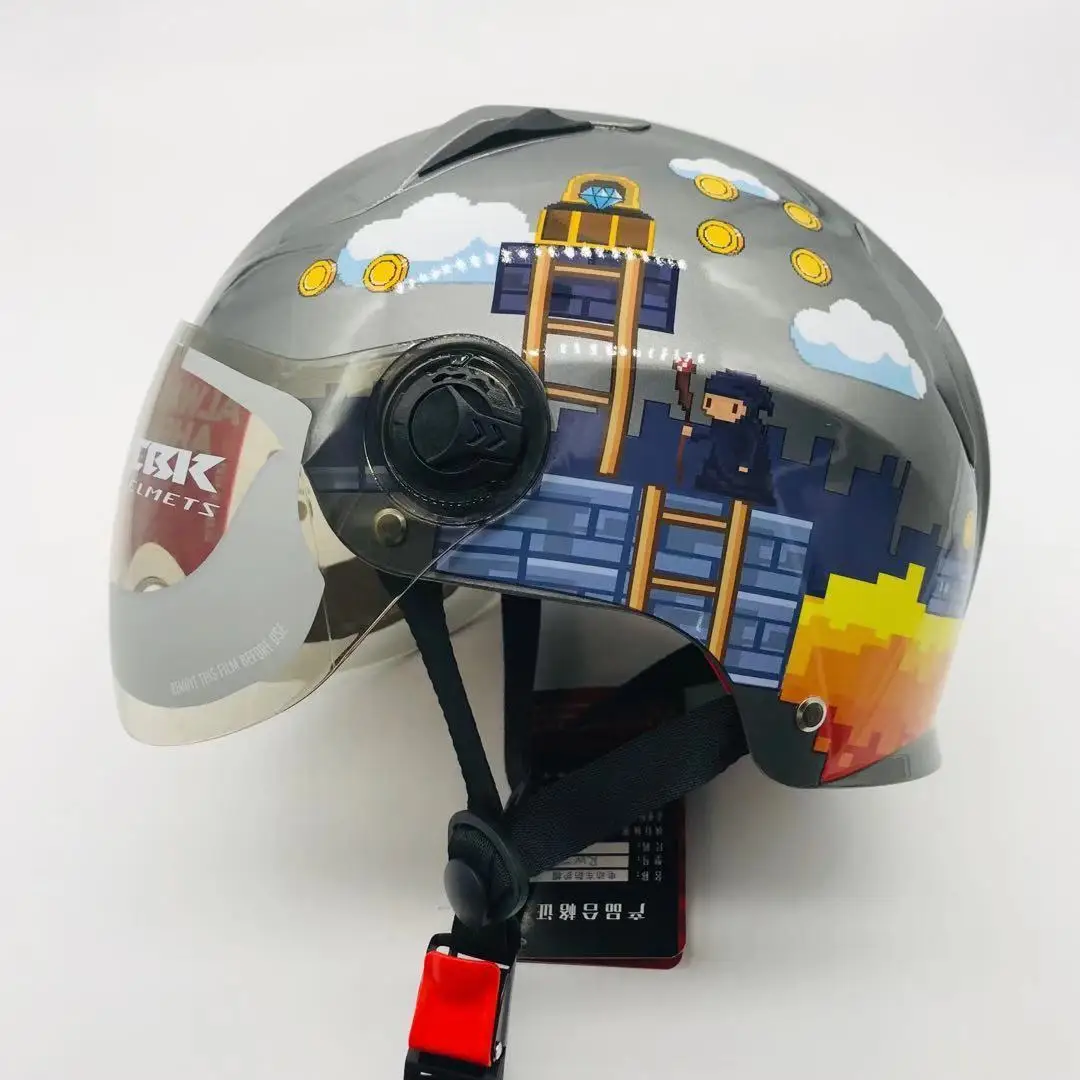 

Printed Cloud Helmet Electric Bike Motorcycle Helmet for Unisex Adult Scooter Helmet 3/4 Open Face Helmet Motociclista Cap