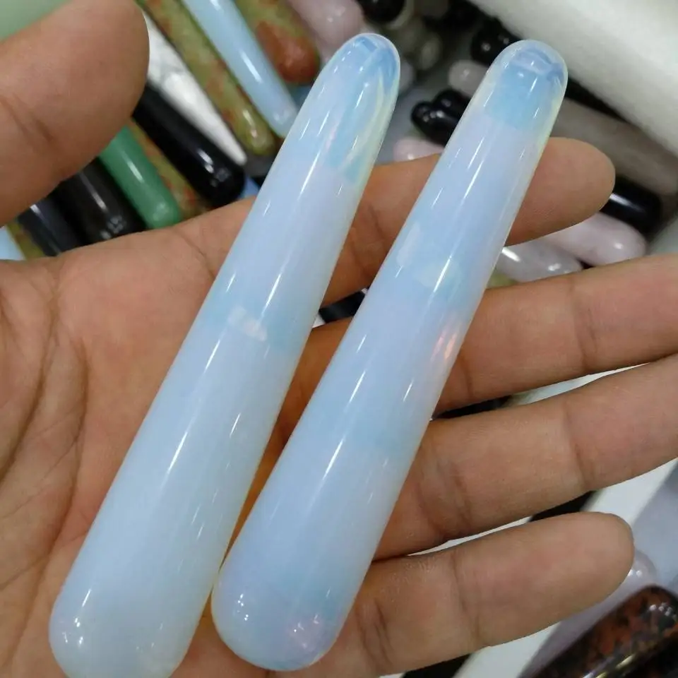 

2pcs Natural opal crystal healing massage stick healthy relaxation stick