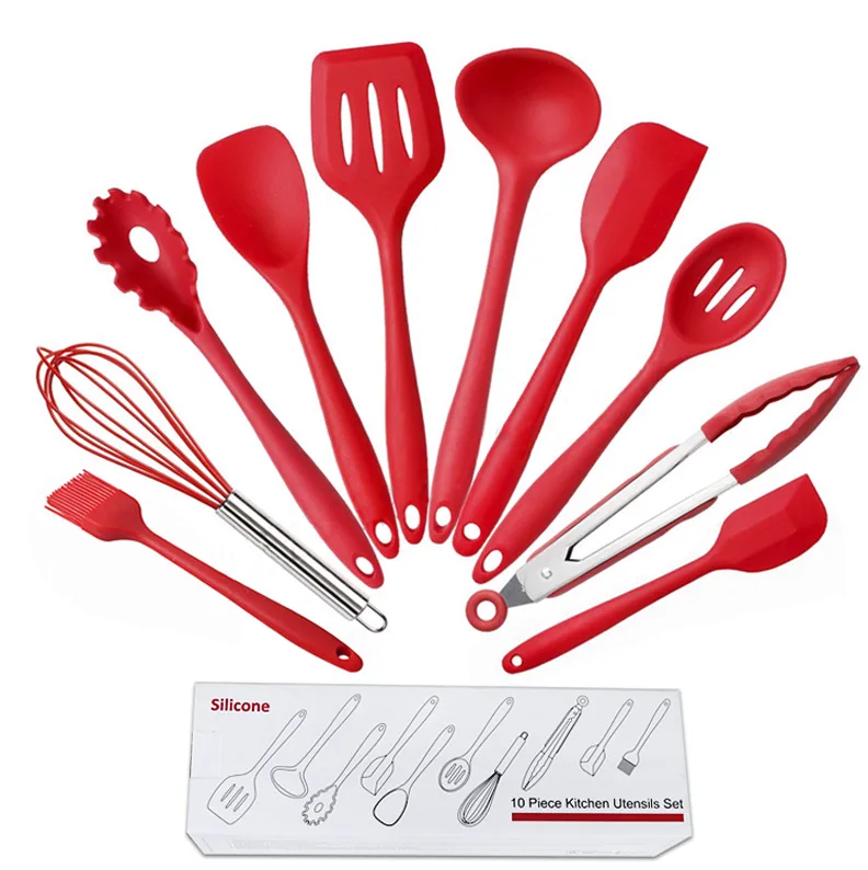 

Non-Stick Cookware Set Silicone Cookware Set 10 Sets Kitchen Tools Kitchen Tools Accessories Ktchen Gadgets Utensils