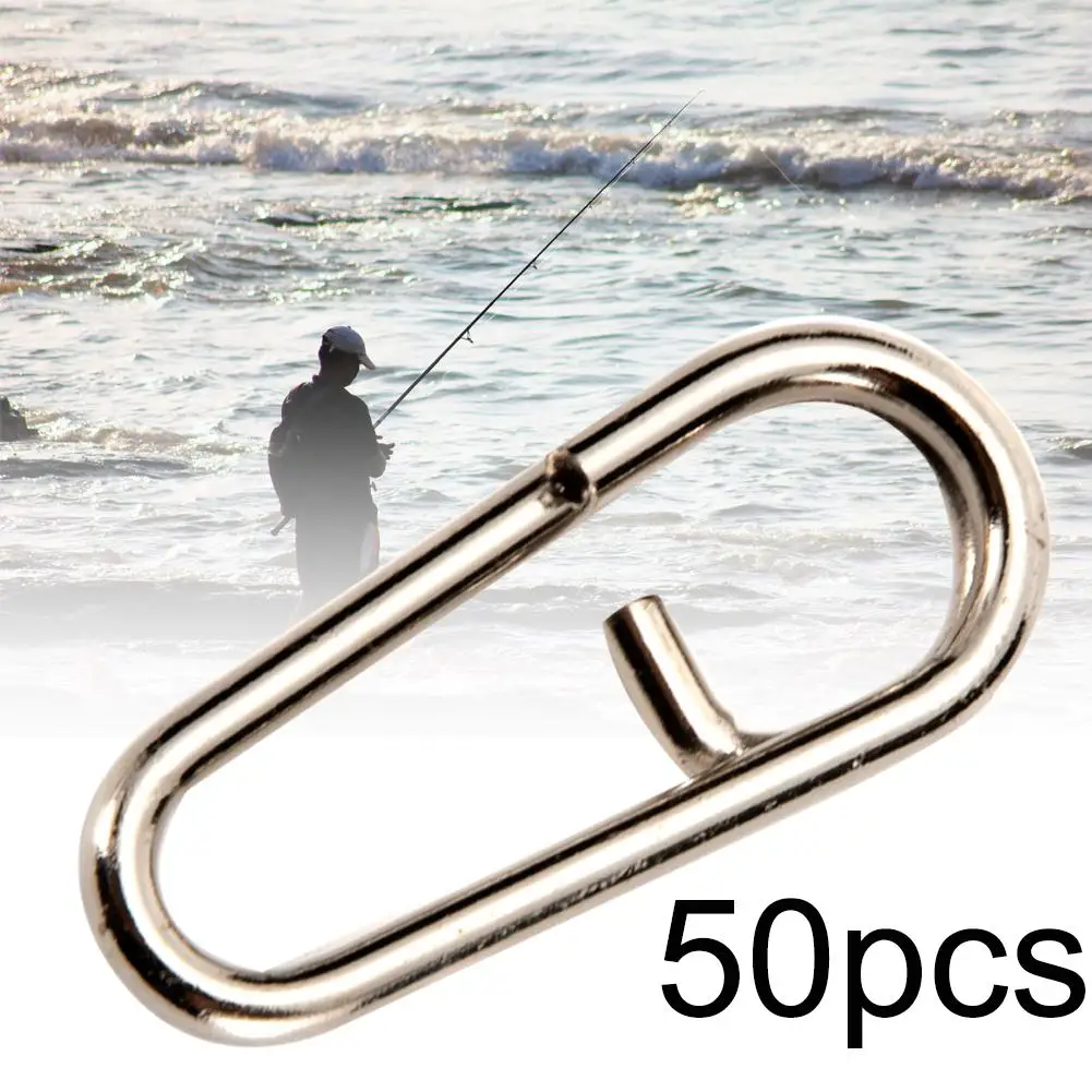 

50Pcs Mini Fast Link Clip Stainless Steel Swivels Snap Oval Split Rings Fishing Tackle Quick Change Link Clip Conector Interlock