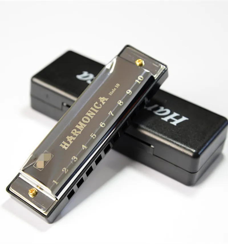 

10 Holes Key of C Blues Harmonica Musical Instrument Educational Toy with Case Chromatic Harmonica
