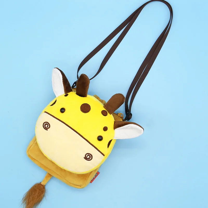 

Для девочек, сумка на плечо, милые, миленькие в японском стиле («Каваий»), с плюшевой подкладкой с рисунком жирафа кожаная сумка посыльного Д...