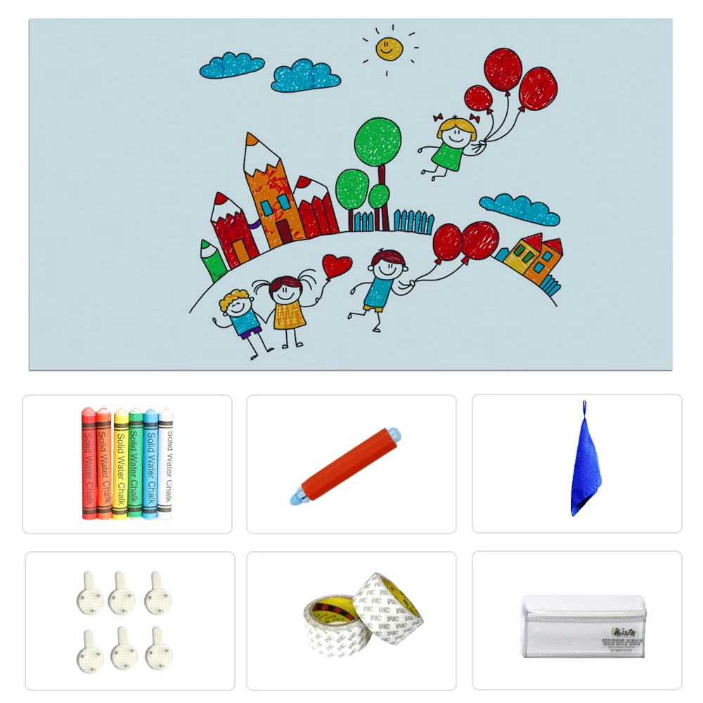 Магнитная доска для настенного хранения черная декоративная наклейка бумажная