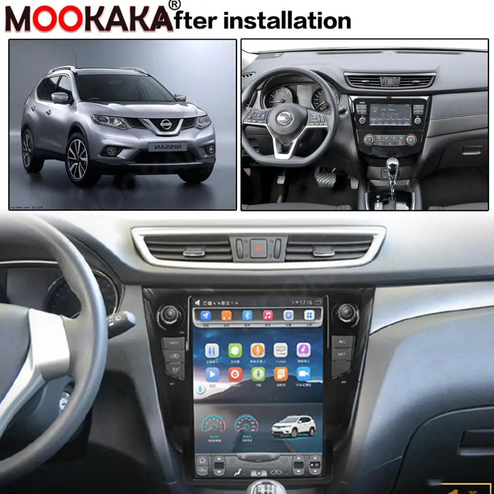 Автомобильный GPS-навигатор Tesla Android9 с вертикальным экраном для Nissan X-TRAIL/Qashqai/RougStereo