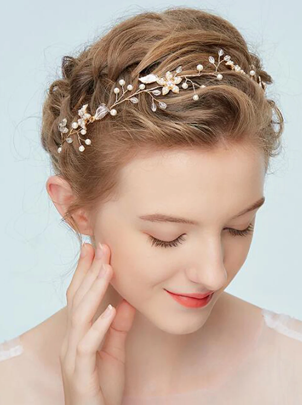 Женский головной убор со стразами свадебный аксессуар для волос с золотыми