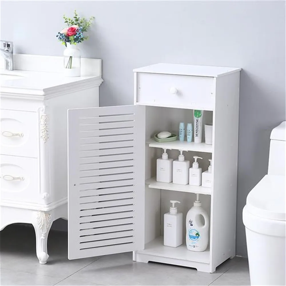 

Bathroom Vanity Floor Standing Shelf Storage Cabinet Washbasin Shower Corner Shelf Sundries Home Furniture Storage Racks