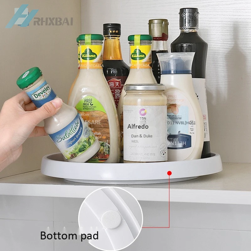 360° rotating spice rack organizer seasoning holder condiments storage lazy susans home supplies for kitchen bathroom cabinets free global ship