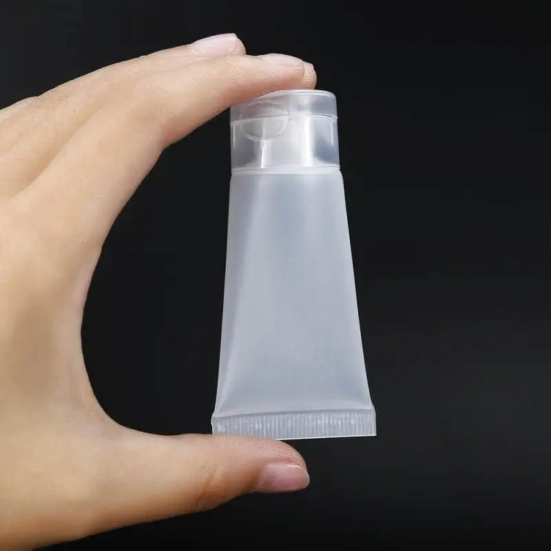 

10pcs15ml Portable Empty Cosmetic Pot Makeup Face Lotion Container Clear Sample Travel Essential Reusable Soft Tube Bottles