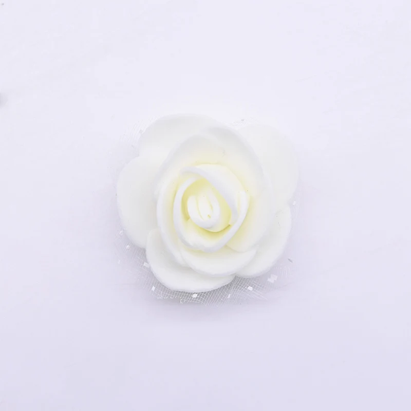 beige 50 шт./лот 3,5 см мини ПЭ пены розы искусственные головки цветов для DIY венки Аксессуары свадебные украшения вечерние ручной работы - Цвет: beige