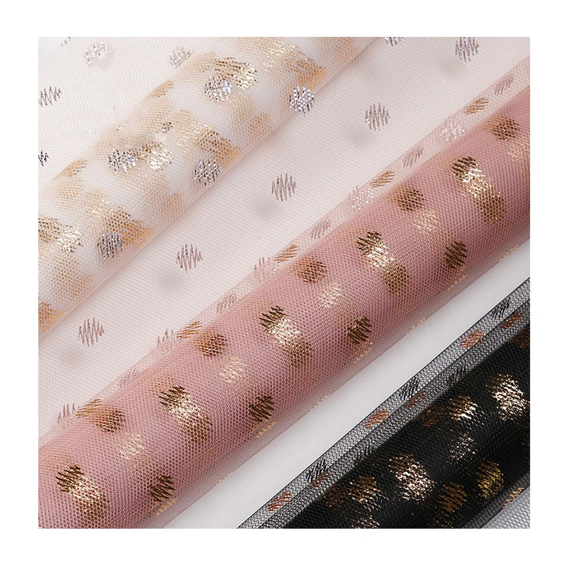 Марля для упаковки подарков в горошек изящная Хепберн букет цветов сетчатые